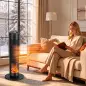 Calefactor Eléctrico Cerámico PTC 2000W con 5 Modos App Wi‑Fi Llama 3D Mando Protección Contra Sobrecalentamiento Negro