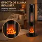 Calefactor Eléctrico Cerámico PTC 2000W con 5 Modos App Wi‑Fi Llama 3D Mando Protección Contra Sobrecalentamiento Negro