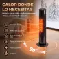Calefactor Eléctrico Cerámico PTC 2000W con 5 Modos App Wi‑Fi Llama 3D Mando Protección Contra Sobrecalentamiento Negro