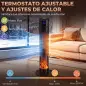 Calefactor Eléctrico Cerámico PTC 2000W con 5 Modos App Wi‑Fi Llama 3D Mando Protección Contra Sobrecalentamiento Negro