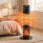 Calefactor Eléctrico Cerámico PTC 2000W con 5 Modos App Wi‑Fi Llama 3D Mando Protección Contra Sobrecalentamiento Negro