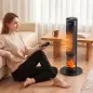 Calefactor Eléctrico Cerámico PTC 2000W con 5 Modos App Wi‑Fi Llama 3D Mando Protección Contra Sobrecalentamiento Negro