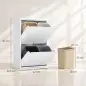 Mueble Cubos de Basura de Reciclaje de 4x15 L (60 L) 4 Compartimentos Estrechos de Acero Cierre Suave Blanco Mueble Cubos de Basura de Reciclaje de 4x15 L (60 L) 4 Compartimentos Estrechos de Acero Cierre Suave Blanco