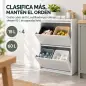 Mueble Cubos de Basura de Reciclaje de 4x15 L (60 L) 4 Compartimentos Estrechos de Acero Cierre Suave Blanco Mueble Cubos de Basura de Reciclaje de 4x15 L (60 L) 4 Compartimentos Estrechos de Acero Cierre Suave Blanco