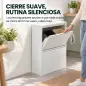 Mueble Cubos de Basura de Reciclaje de 4x15 L (60 L) 4 Compartimentos Estrechos de Acero Cierre Suave Blanco Mueble Cubos de Basura de Reciclaje de 4x15 L (60 L) 4 Compartimentos Estrechos de Acero Cierre Suave Blanco