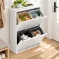 Mueble Cubos de Basura de Reciclaje de 4x15 L (60 L) 4 Compartimentos Estrechos de Acero Cierre Suave Blanco Mueble Cubos de Basura de Reciclaje de 4x15 L (60 L) 4 Compartimentos Estrechos de Acero Cierre Suave Blanco