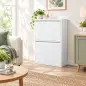 Mueble Cubos de Basura de Reciclaje de 4x15 L (60 L) 4 Compartimentos Estrechos de Acero Cierre Suave Blanco Mueble Cubos de Basura de Reciclaje de 4x15 L (60 L) 4 Compartimentos Estrechos de Acero Cierre Suave Blanco