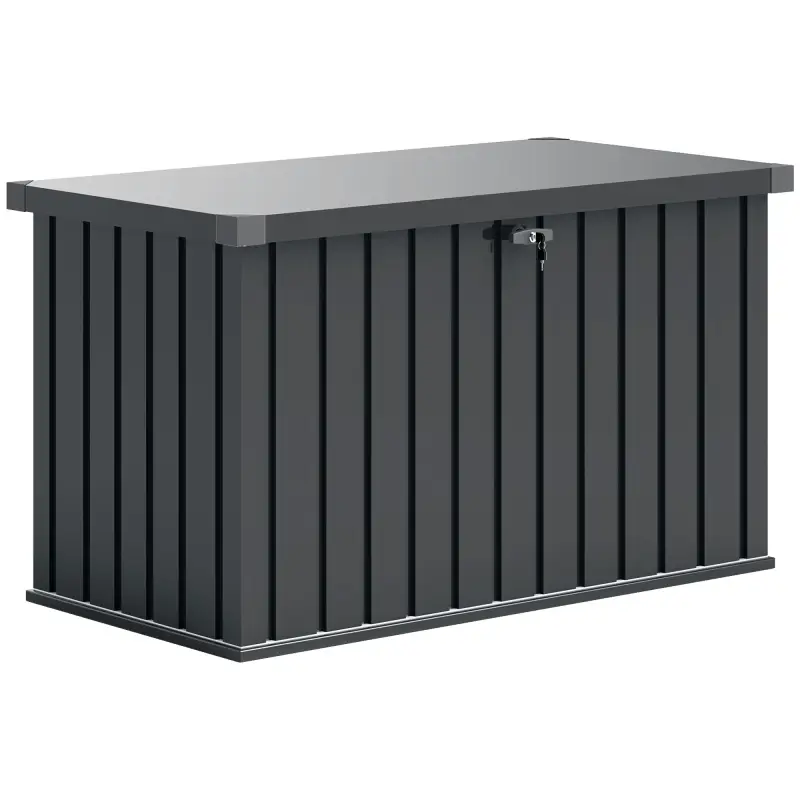 Arcón Exterior 400L Baúl de Almacenaje Exterior de Acero Galvanizado Resistente a la Intemperie con Cerradura Gris Arcón Exterior 400L Baúl de Almacenaje Exterior de Acero Galvanizado Resistente a la Intemperie con Cerradura Gris
