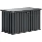 Arcón Exterior 400L Baúl de Almacenaje Exterior de Acero Galvanizado Resistente a la Intemperie con Cerradura Gris