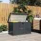 Arcón Exterior 400L Baúl de Almacenaje Exterior de Acero Galvanizado Resistente a la Intemperie con Cerradura Gris