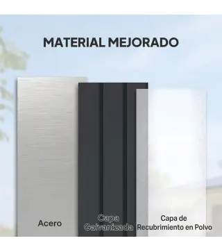 Arcón Exterior 400L Baúl de Almacenaje Exterior de Acero Galvanizado Resistente a la Intemperie con Cerradura Gris
