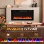 Chimenea Eléctrica Ultrafina 900/1800W Empotrable/Colgante/de Pie 12 Colores de Llama 3D Control Remoto hasta 35㎡ Negro Chimenea Eléctrica Ultrafina 900/1800W Empotrable/Colgante/de Pie 12 Colores de Llama 3D Control Remoto hasta 35㎡ Negro