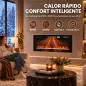 Chimenea Eléctrica Ultrafina 900/1800W Empotrable/Colgante/de Pie 12 Colores de Llama 3D Control Remoto hasta 35㎡ Negro Chimenea Eléctrica Ultrafina 900/1800W Empotrable/Colgante/de Pie 12 Colores de Llama 3D Control Remoto hasta 35㎡ Negro