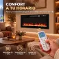 Chimenea Eléctrica Ultrafina 900/1800W Empotrable/Colgante/de Pie 12 Colores de Llama 3D Control Remoto hasta 35㎡ Negro Chimenea Eléctrica Ultrafina 900/1800W Empotrable/Colgante/de Pie 12 Colores de Llama 3D Control Remoto hasta 35㎡ Negro