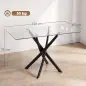 Mesa de Comedor Rectangular Moderna 6 Personas Tablero Vidrio Templado Patas Cruzadas de Acero 120x65 cm Transparente Mesa de Comedor Rectangular Moderna 6 Personas Tablero Vidrio Templado Patas Cruzadas de Acero 120x65 cm Transparente