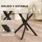 Mesa de Comedor Rectangular Moderna 6 Personas Tablero Vidrio Templado Patas Cruzadas de Acero 120x65 cm Transparente Mesa de Comedor Rectangular Moderna 6 Personas Tablero Vidrio Templado Patas Cruzadas de Acero 120x65 cm Transparente