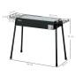 Barbacoa de Carbón con 2 Parrillas de Acero Inoxidable Barbacoa Portátil con 2 Especieros para Camping 94x39x70 cm Negro