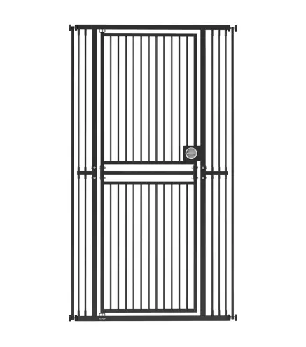 Barrera de Seguridad Perros Gatos Extra Alta 180 cm Extensible 74-100 cm para Puerta Escalera Montaje a Presión Negro