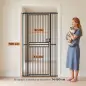 Barrera de Seguridad Perros Gatos Extra Alta 180 cm Extensible 74-100 cm para Puerta Escalera Montaje a Presión Negro Barrera de Seguridad Perros Gatos Extra Alta 180 cm Extensible 74-100 cm para Puerta Escalera Montaje a Presión Negro