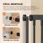 Barrera de Seguridad Perros Gatos Extra Alta 180 cm Extensible 74-100 cm para Puerta Escalera Montaje a Presión Negro Barrera de Seguridad Perros Gatos Extra Alta 180 cm Extensible 74-100 cm para Puerta Escalera Montaje a Presión Negro