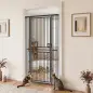 Barrera de Seguridad Perros Gatos Extra Alta 180 cm Extensible 74-100 cm para Puerta Escalera Montaje a Presión Negro Barrera de Seguridad Perros Gatos Extra Alta 180 cm Extensible 74-100 cm para Puerta Escalera Montaje a Presión Negro