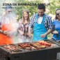 Barbacoa de Carbón con 2 Parrillas de Acero Inoxidable Barbacoa Portátil con 2 Especieros para Camping 94x39x70 cm Negro