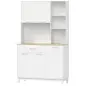 Alacena de Cocina con 5 Puertas 3 Estantes Cajón Encimera para Microondas Estantes Ajustables 106,5x40x180 cm Blanco