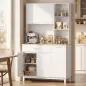 Alacena de Cocina con 5 Puertas 3 Estantes Cajón Encimera para Microondas Estantes Ajustables 106,5x40x180 cm Blanco