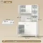 Alacena de Cocina con 5 Puertas 3 Estantes Cajón Encimera para Microondas Estantes Ajustables 106,5x40x180 cm Blanco
