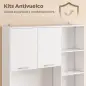 Alacena de Cocina con 5 Puertas 3 Estantes Cajón Encimera para Microondas Estantes Ajustables 106,5x40x180 cm Blanco