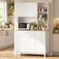 Alacena de Cocina con 5 Puertas 3 Estantes Cajón Encimera para Microondas Estantes Ajustables 106,5x40x180 cm Blanco