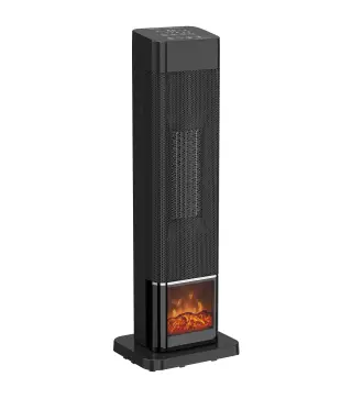 Calefactor Eléctrico Cerámico PTC 2000W con 4 Modos Llama Dinámica Mando Oscilación 70° Protección Sobrecalentamiento
