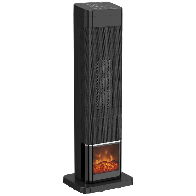 Calefactor Eléctrico Cerámico PTC 2000W con 4 Modos Llama Dinámica Mando Oscilación 70° Protección Sobrecalentamiento