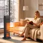 Calefactor Eléctrico Cerámico PTC 2000W con 4 Modos Llama Dinámica Mando Oscilación 70° Protección Sobrecalentamiento