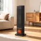 Calefactor Eléctrico Cerámico PTC 2000W con 4 Modos Llama Dinámica Mando Oscilación 70° Protección Sobrecalentamiento