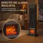 Calefactor Eléctrico Cerámico PTC 2000W con 4 Modos Llama Dinámica Mando Oscilación 70° Protección Sobrecalentamiento