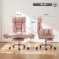 Silla de Oficina Ergonómica con Reposapiés Reposabrazos y Respaldo Alto Abatibles Reclinable 135° Altura Ajustable Rosa Silla de Oficina Ergonómica con Reposapiés Reposabrazos y Respaldo Alto Abatibles Reclinable 135° Altura Ajustable Rosa