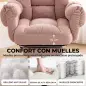 Silla de Oficina Ergonómica con Reposapiés Reposabrazos y Respaldo Alto Abatibles Reclinable 135° Altura Ajustable Rosa Silla de Oficina Ergonómica con Reposapiés Reposabrazos y Respaldo Alto Abatibles Reclinable 135° Altura Ajustable Rosa