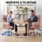 Silla de Oficina Ergonómica con Reposapiés Reposabrazos y Respaldo Alto Abatibles Reclinable 135° Altura Ajustable Rosa Silla de Oficina Ergonómica con Reposapiés Reposabrazos y Respaldo Alto Abatibles Reclinable 135° Altura Ajustable Rosa