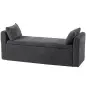 Banco de Almacenaje de Chenilla con Reposabrazos y Cojines Tapa Hidráulica Carga 220 kg 137x45x51 cm, Gris Oscuro