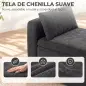 Banco de Almacenaje de Chenilla con Reposabrazos y Cojines Tapa Hidráulica Carga 220 kg 137x45x51 cm, Gris Oscuro