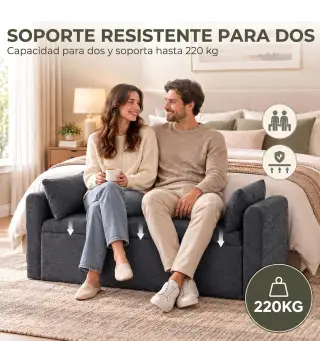 Banco de Almacenaje de Chenilla con Reposabrazos y Cojines Tapa Hidráulica Carga 220 kg 137x45x51 cm, Gris Oscuro