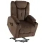 Sillón Relax Reclinable Eléctrico Levanta Personas Mayores con Masaje Calor Portavasos Mando Bolsillos Marrón Oscuro Sillón Relax Reclinable Eléctrico Levanta Personas Mayores con Masaje Calor Portavasos Mando Bolsillos Marrón Oscuro