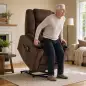 Sillón Relax Reclinable Eléctrico Levanta Personas Mayores con Masaje Calor Portavasos Mando Bolsillos Marrón Oscuro