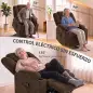 Sillón Relax Reclinable Eléctrico Levanta Personas Mayores con Masaje Calor Portavasos Mando Bolsillos Marrón Oscuro Sillón Relax Reclinable Eléctrico Levanta Personas Mayores con Masaje Calor Portavasos Mando Bolsillos Marrón Oscuro
