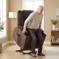 Sillón Relax Reclinable Eléctrico Levanta Personas Mayores con Masaje Calor Portavasos Mando Bolsillos Marrón Oscuro Sillón Relax Reclinable Eléctrico Levanta Personas Mayores con Masaje Calor Portavasos Mando Bolsillos Marrón Oscuro