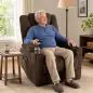 Sillón Relax Reclinable Eléctrico Levanta Personas Mayores con Masaje Calor Portavasos Mando Bolsillos Marrón Oscuro Sillón Relax Reclinable Eléctrico Levanta Personas Mayores con Masaje Calor Portavasos Mando Bolsillos Marrón Oscuro
