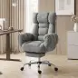 Silla de Oficina Ergonómica con Reposapiés Reposabrazos y Respaldo Alto Abatibles Reclinable 135° Altura Ajustable Gris