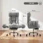 Silla de Oficina Ergonómica con Reposapiés Reposabrazos y Respaldo Alto Abatibles Reclinable 135° Altura Ajustable Gris Silla de Oficina Ergonómica con Reposapiés Reposabrazos y Respaldo Alto Abatibles Reclinable 135° Altura Ajustable Gris