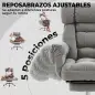 Silla de Oficina Ergonómica con Reposapiés Reposabrazos y Respaldo Alto Abatibles Reclinable 135° Altura Ajustable Gris Silla de Oficina Ergonómica con Reposapiés Reposabrazos y Respaldo Alto Abatibles Reclinable 135° Altura Ajustable Gris